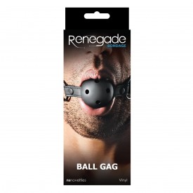 Чёрный кляп-шар с отверстиями для воздуха Renegade Bondage Ball Gag